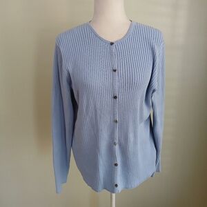 2/$15 Eddie Bauer Cotton Ribbed Button Front Cardigan